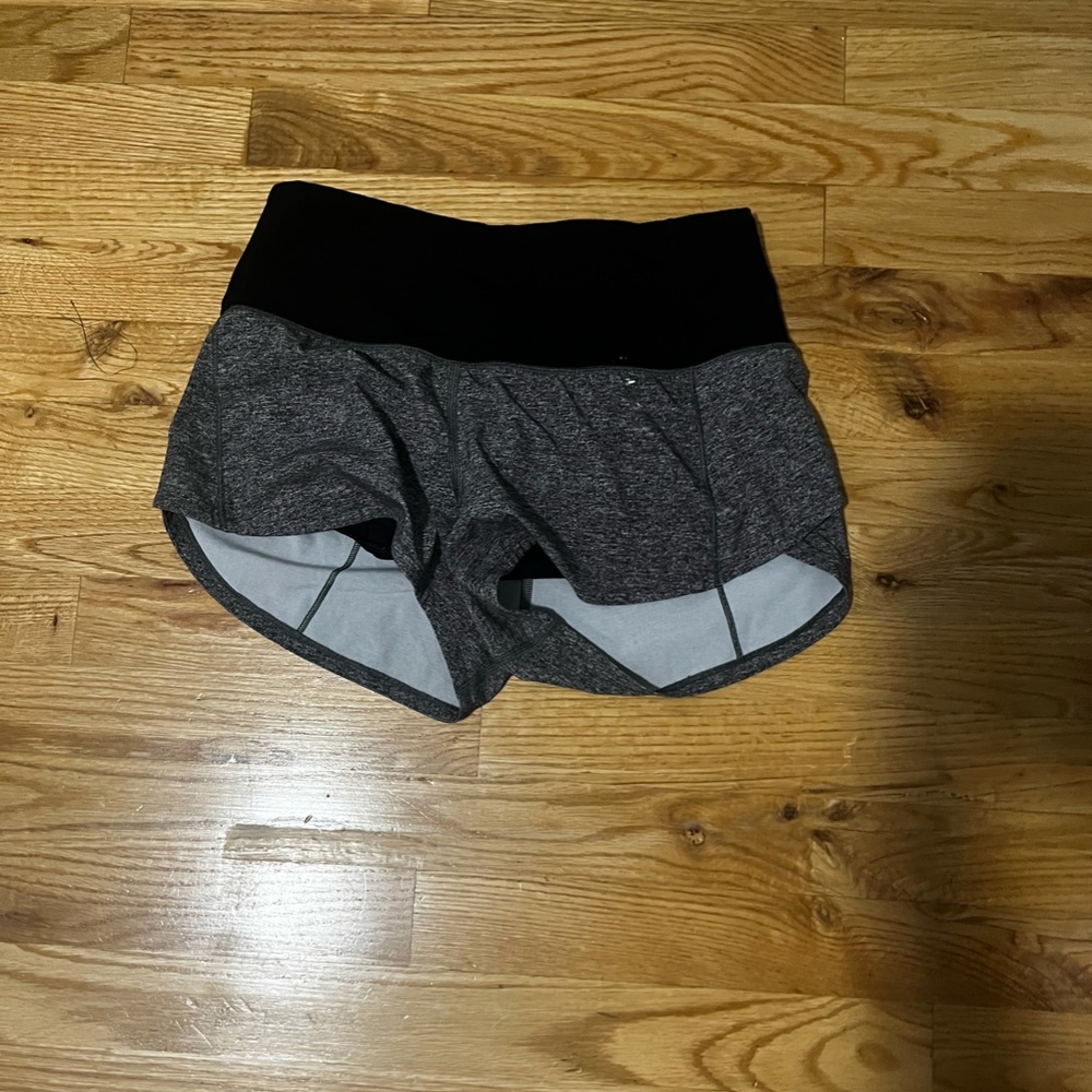 Lululemon Speed Up High-Rise Lined Short 2.5", Size 4, Heather Lux Multi Black
